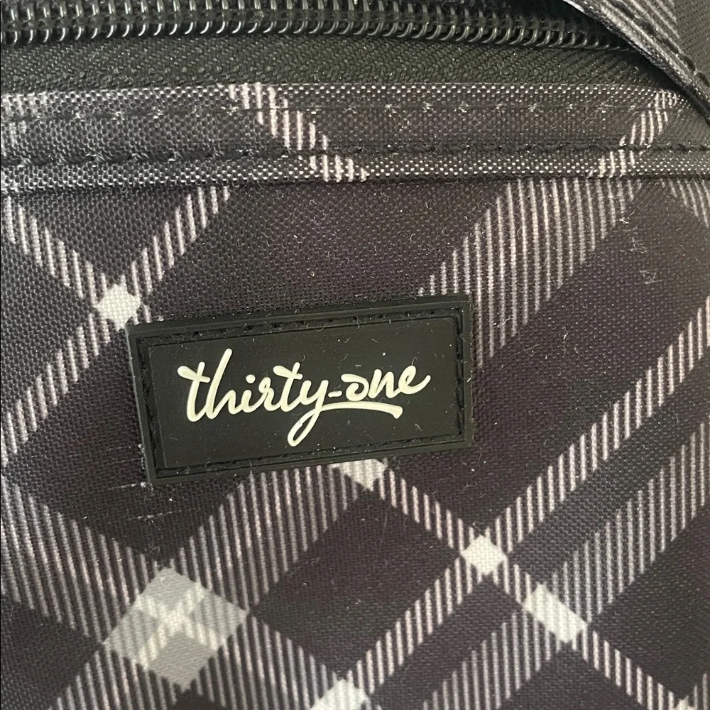 Thirty-One Black and White Plaid Backpack camera bag